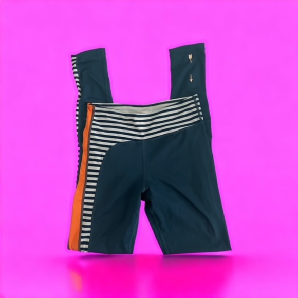 THE UPSIDE | Full length leggings Navy, Orange, White XS - Picture 2 of 6